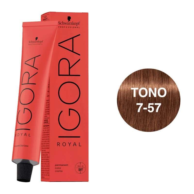 SCHWARZKOPF Igora Royal Tono 7-57 Rubio Medio Dorado Cobrizo 60mL