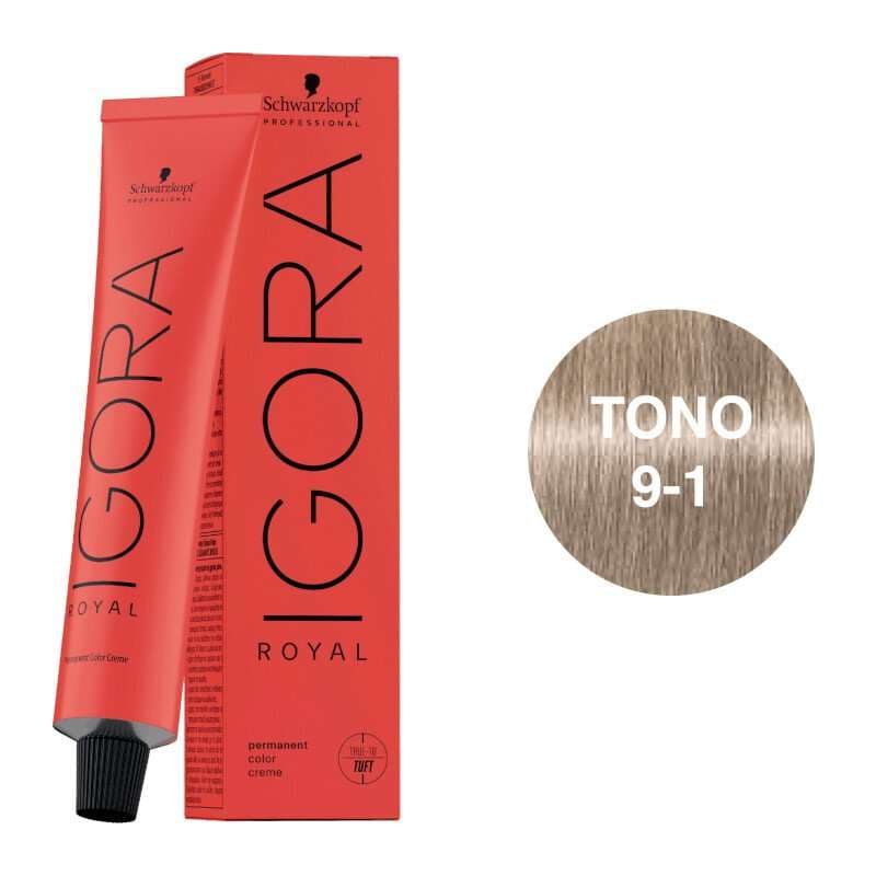 SCHWARZKOPF Igora Royal Tono 9-1 Rubio Muy Claro Ceniza 60mL