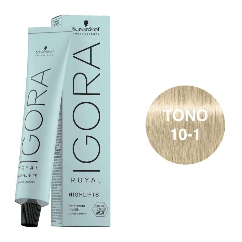 SCHWARZKOPF Igora Royal Highlifts Tono 10-1 Rubio Platino Ceniza 60mL