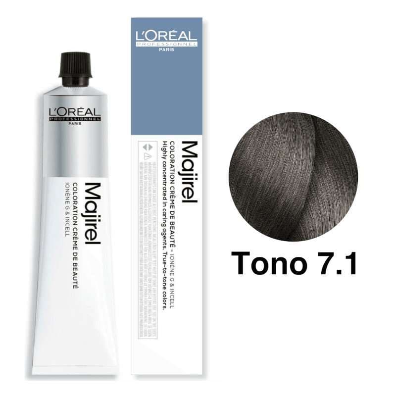 L'Oréal Professionnel Tinte Majirel Tono 7.1 Rubio Ceniza 50mL