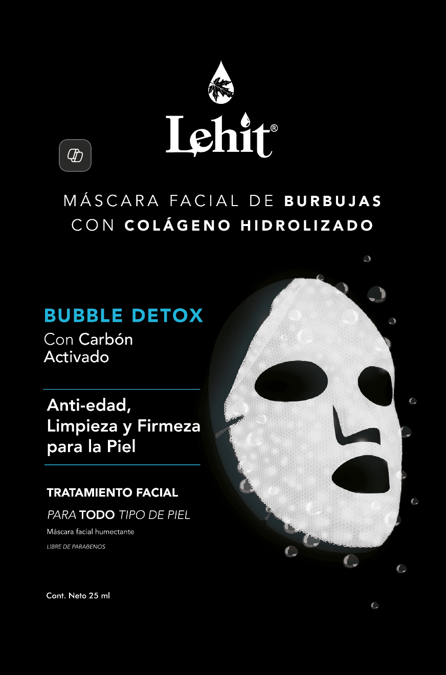 LEHIT Máscara Facial Burbujas con Colágeno y Carbón Activado disponible en Bogotá - LEHIT
