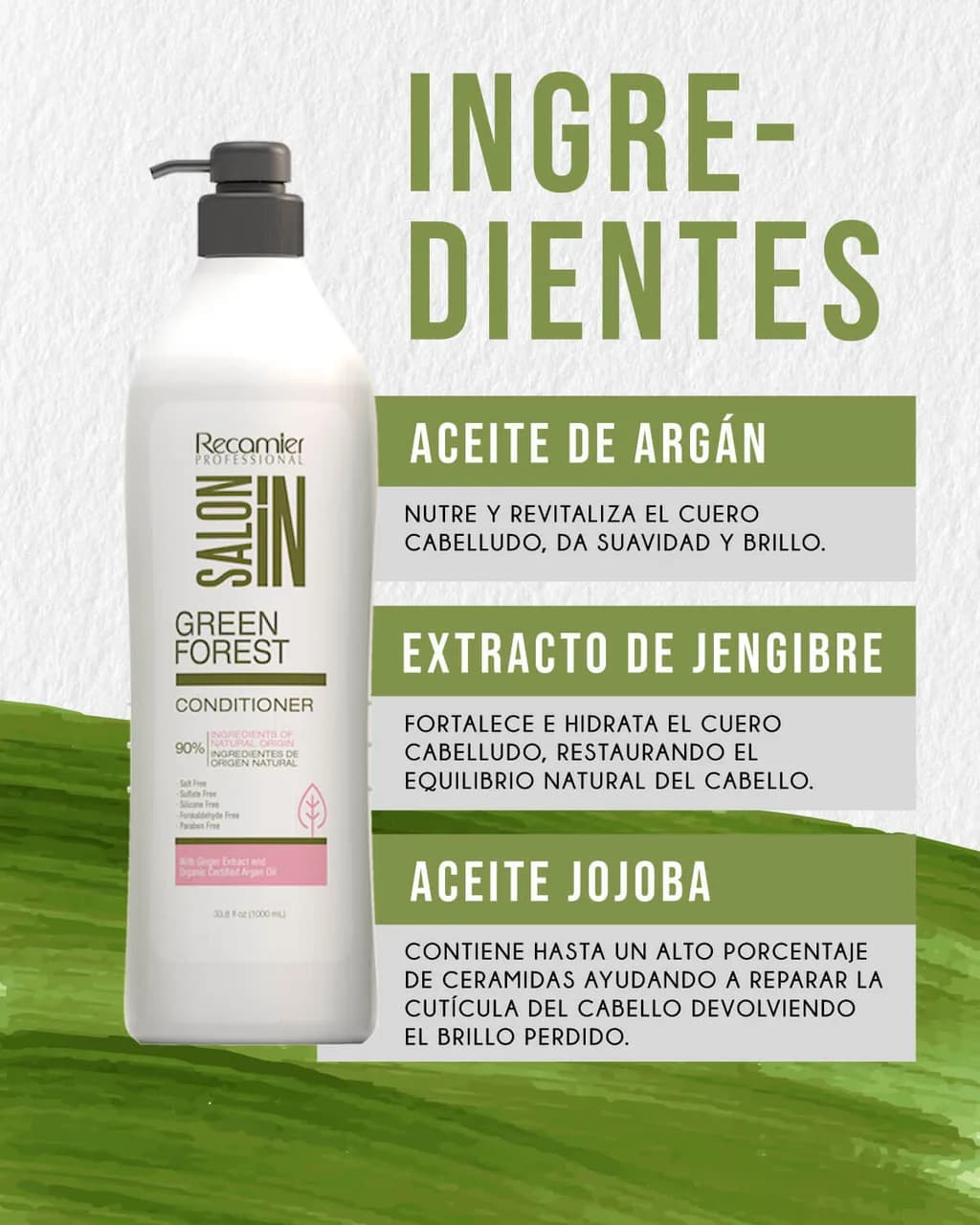 RECAMIER Salon In Acondicionador Green Forest 1000ml - imagen 2