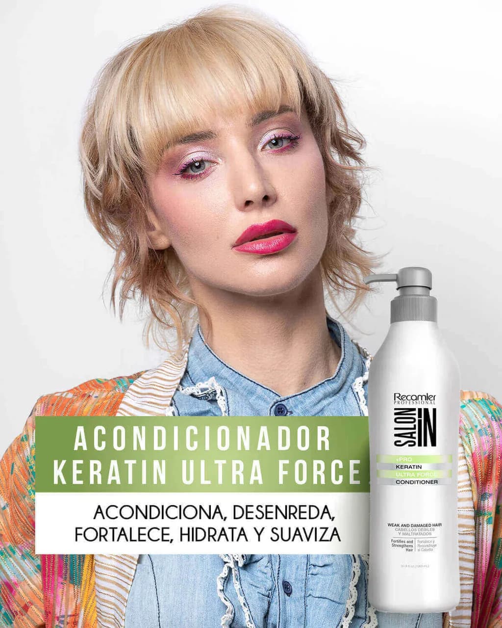 RECAMIER Salon In Acondicionador Keratin Ultra Force 1000ml - imagen 3
