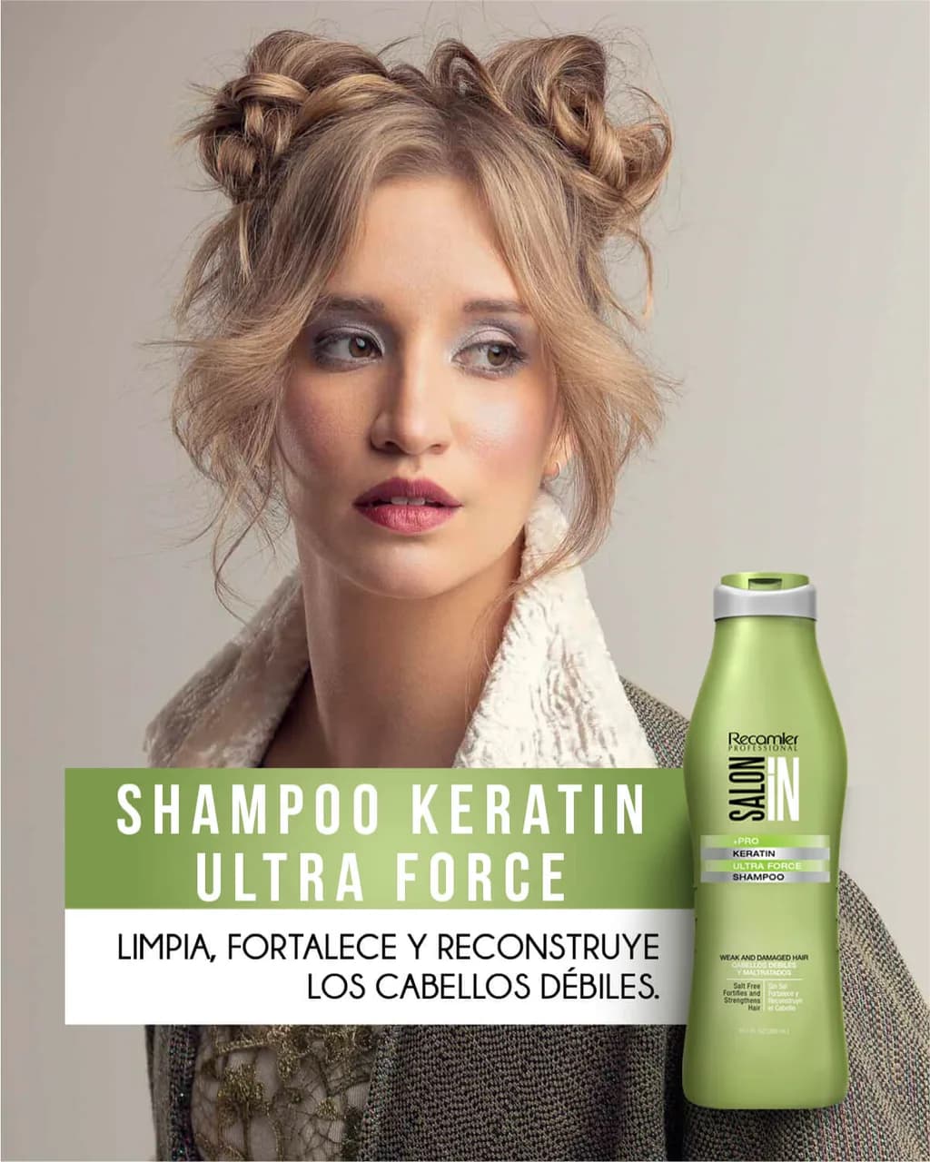 RECAMIER Salon In Shampoo Keratin Ultra Force 300ml - imagen 3