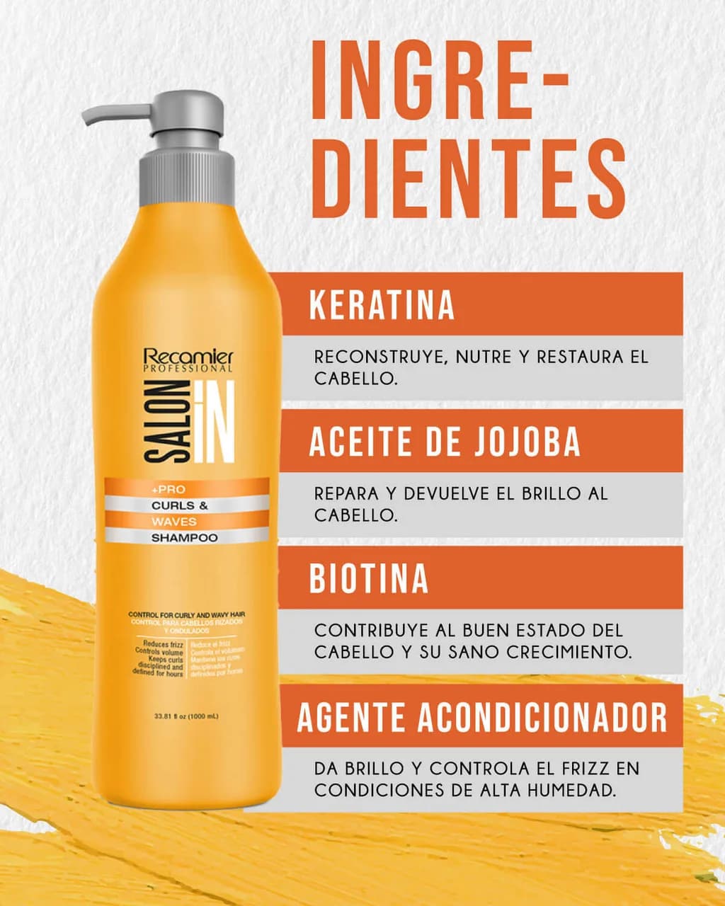 RECAMIER Salon In Shampoo Curls & Waves 1000ml - imagen 2