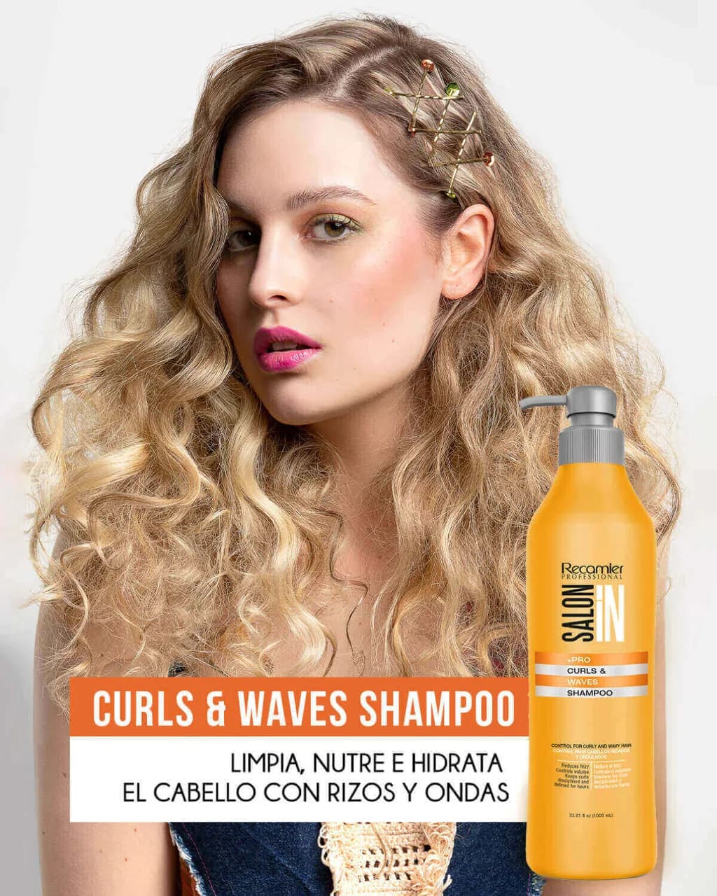 RECAMIER Salon In Shampoo Curls & Waves 1000ml - imagen 3