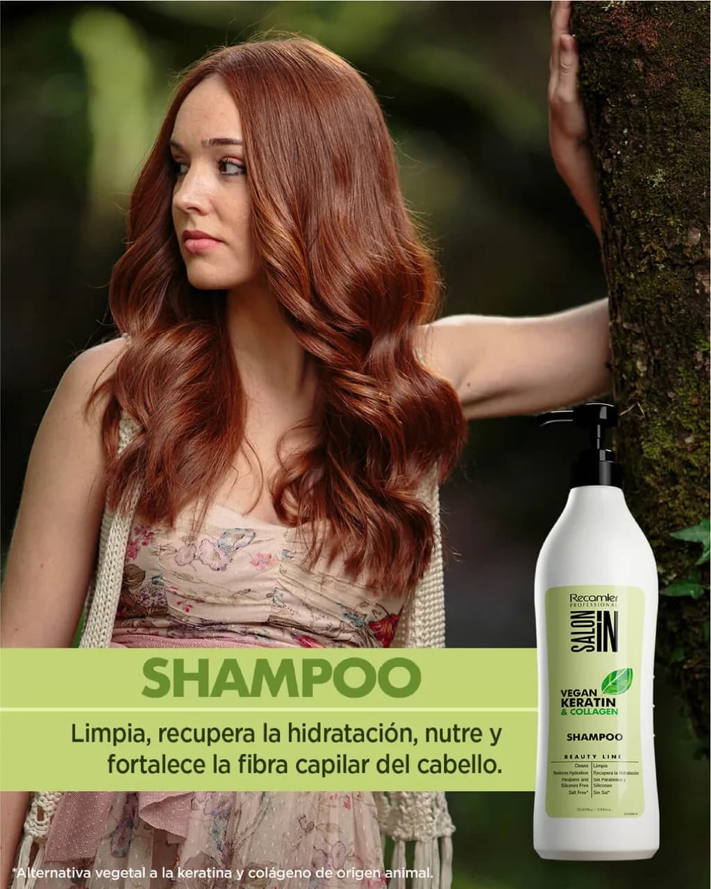 RECAMIER Salon In Shampoo Vegan Keratin Collagen 1000ml - imagen 3