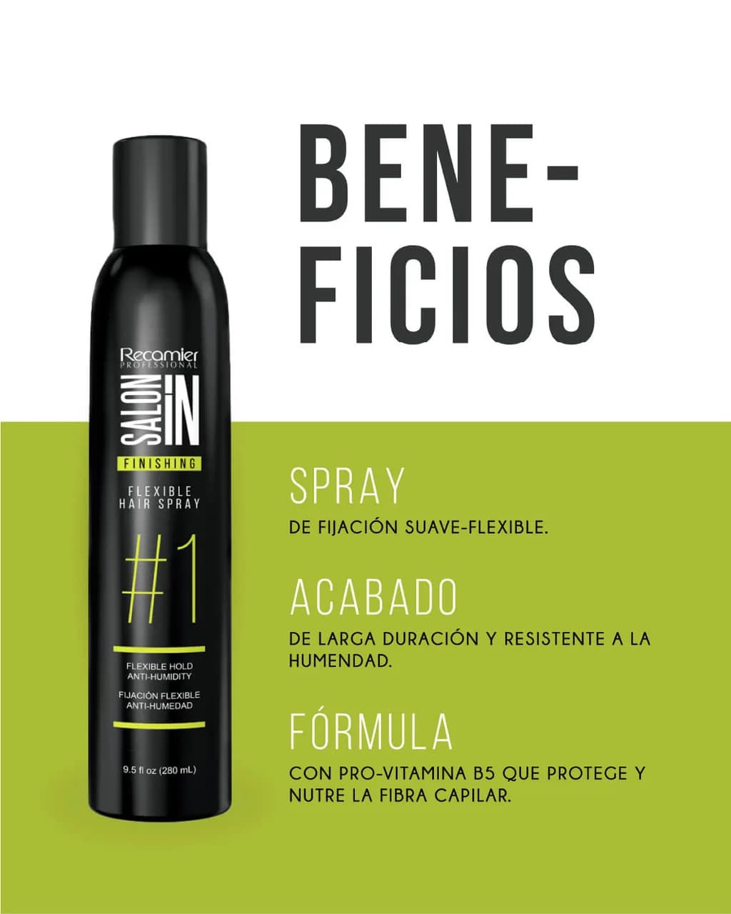 RECAMIER Salon In Spray Flexible Hair 280ml - imagen 2