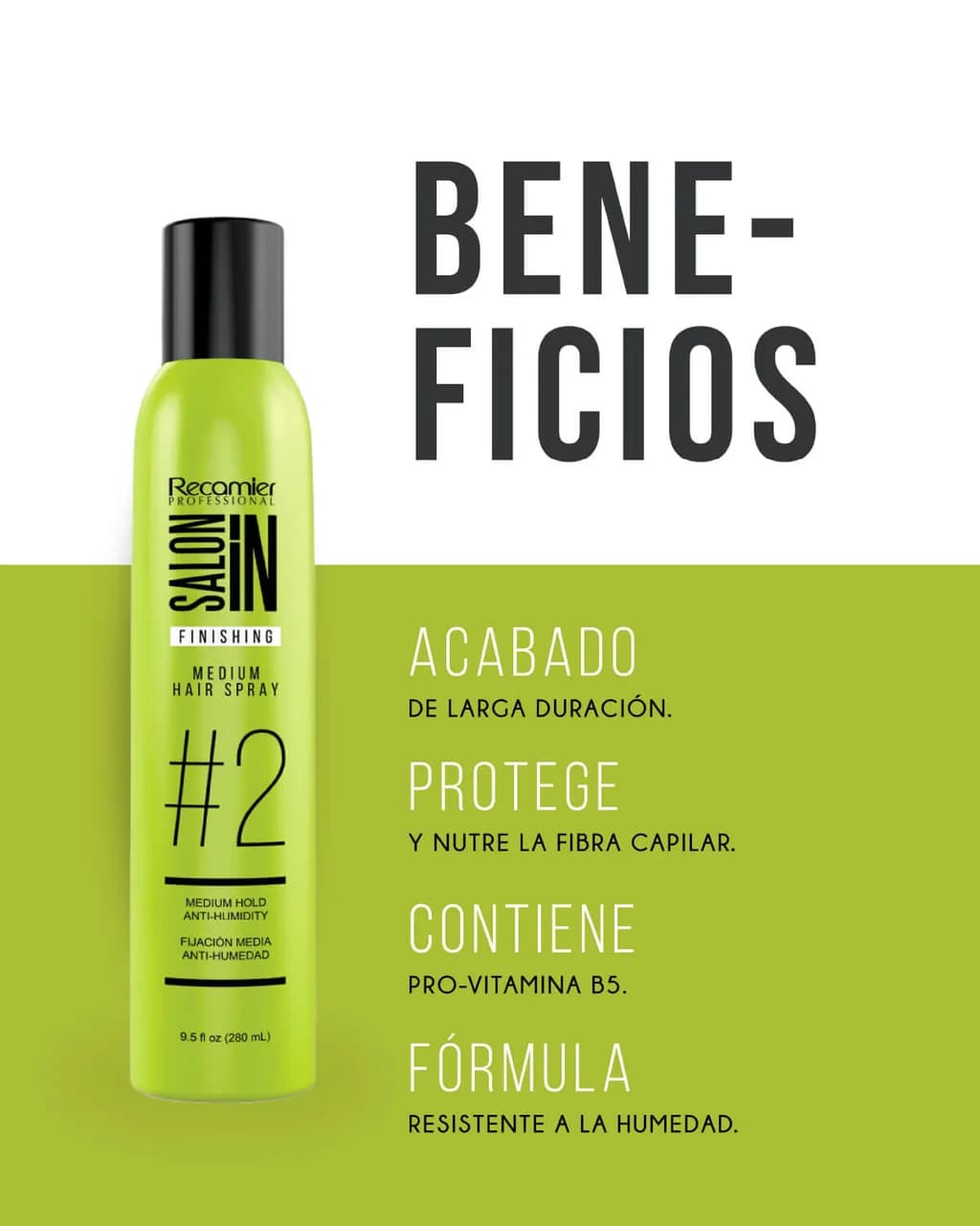 RECAMIER Salon In Spray Medium Hair 280ml - imagen 2