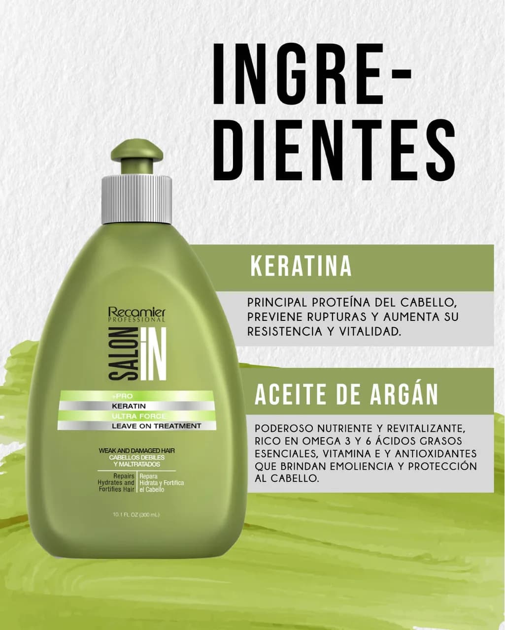 RECAMIER Salon In Tratamiento Sin Enjuague Keratin Ultra Force 300g - imagen 2