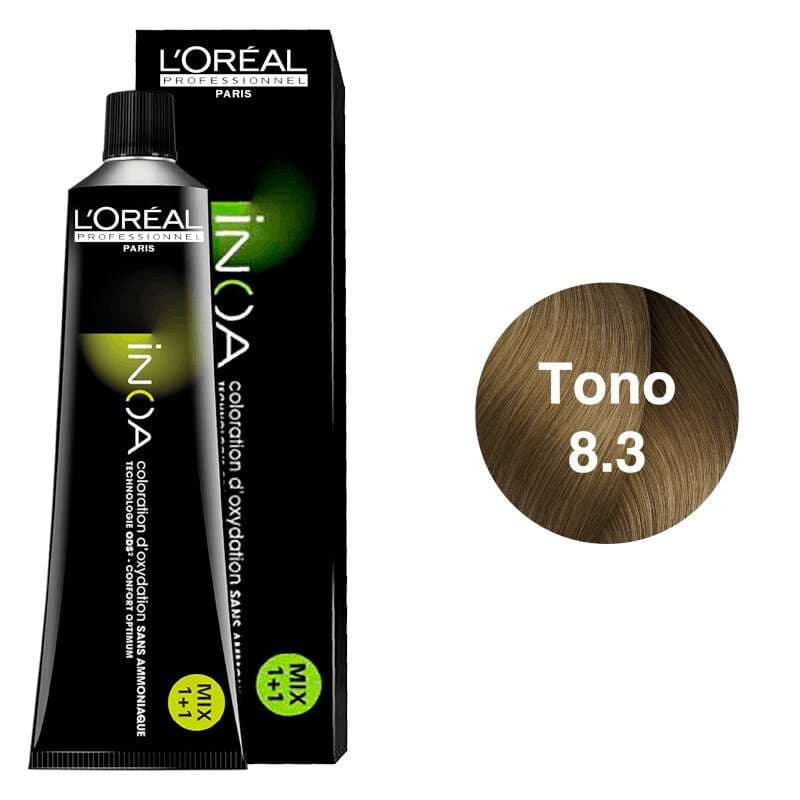 LOREAL Tinte Inoa Tono 8.3 Rubio Claro Dorado 60ml