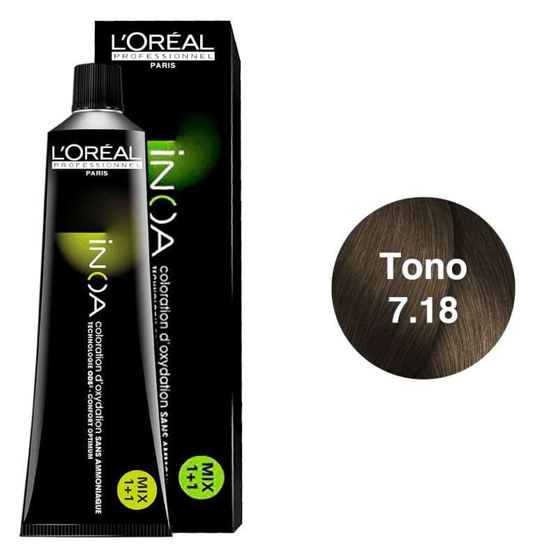 L’Oréal Professionnel Inoa Tono 7.18 Rubio Ceniza Moka 60ml
