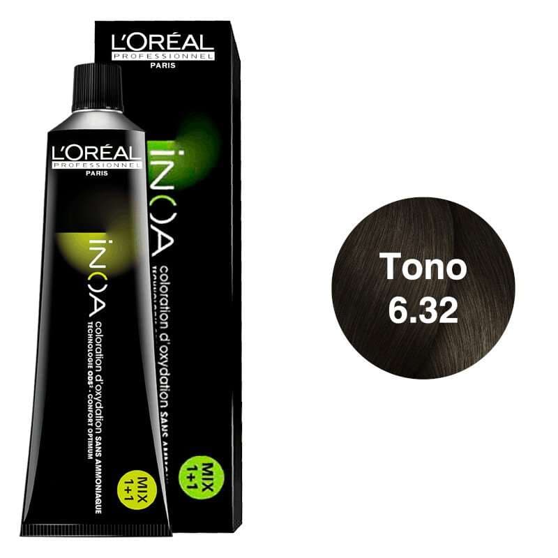 LOREAL Tinte Inoa Tono 6.32 Rubio Oscuro Dorado Irisado 60ml