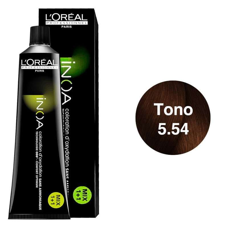 LOREAL Tinte Inoa Tono 5.54 Castaño Claro Caoba Cobrizo 60ml