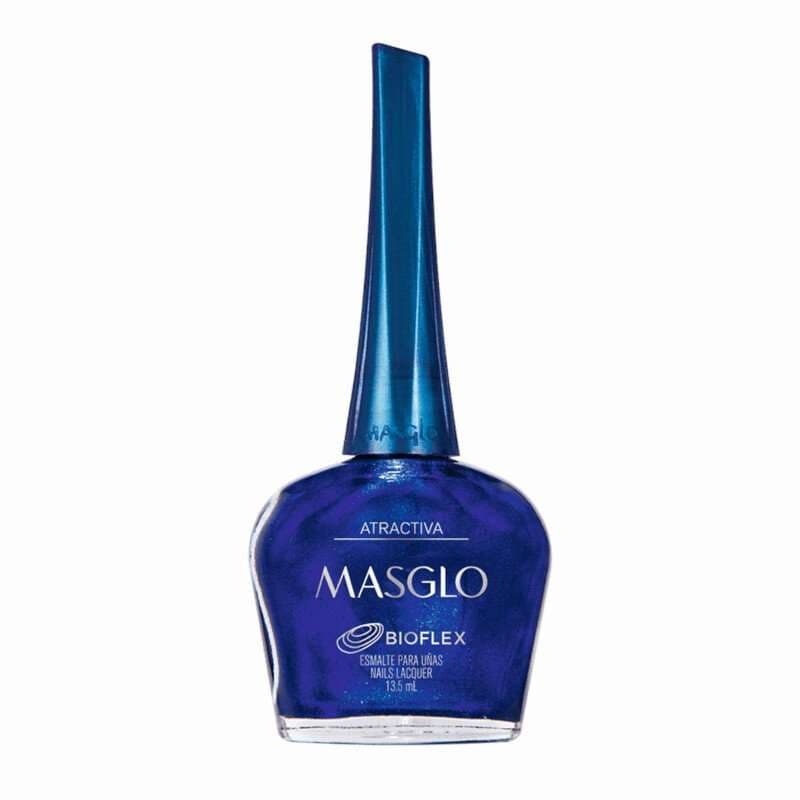 MASGLO Atractiva Dorado Esmalte Tradicional Perlado Gama Azul 13,5ml