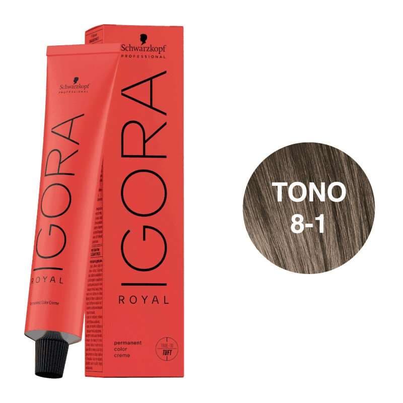 SCHWARZKOPF Igora Royal Tono 8-1 Rubio Claro Ceniza 60mL