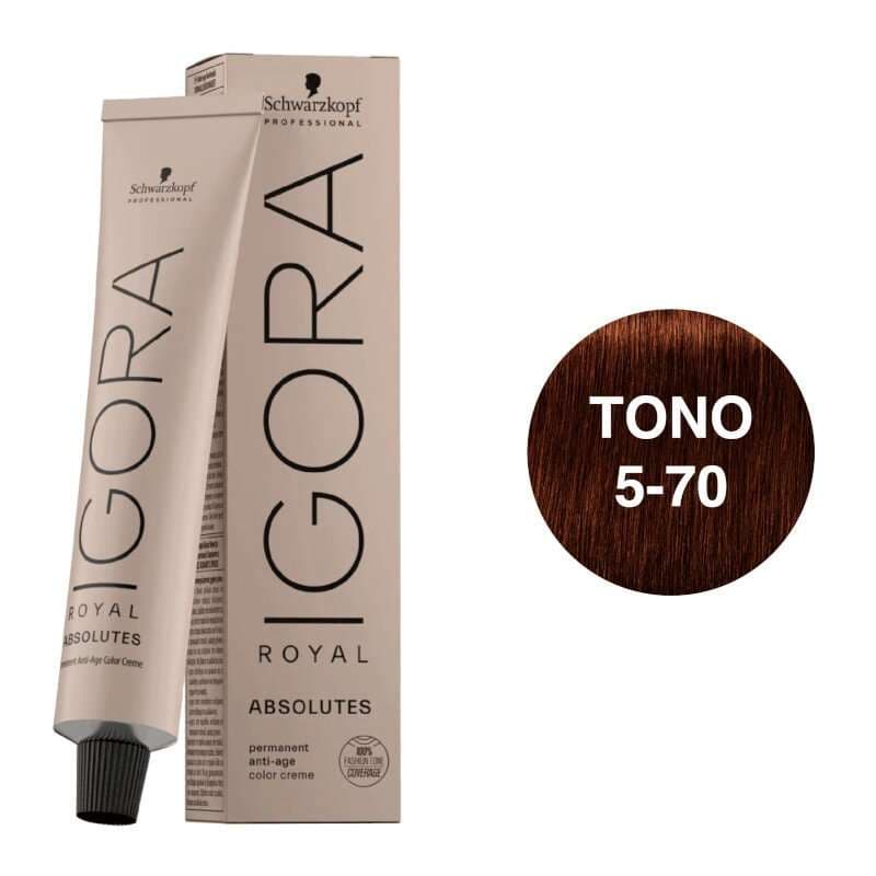 Igora Royal Absolutes Tono 5-70 Castaño Claro Cobrizo Natural 60mL