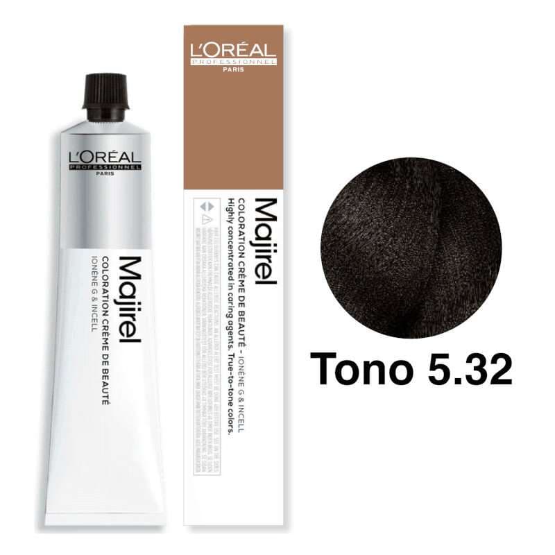 LOREAL Tinte Majirel Tono 5.32 Castaño Claro Dorado Irisado 50mL