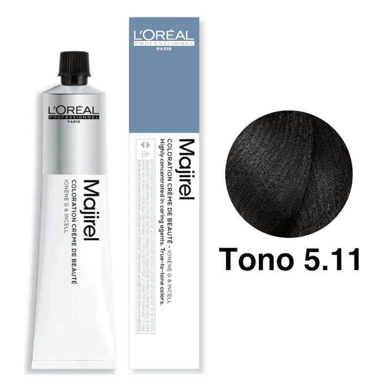 L'Oréal Professionnel Tinte Majirel Tono 5.11 Castaño Claro Ceniza Profundo 50mL