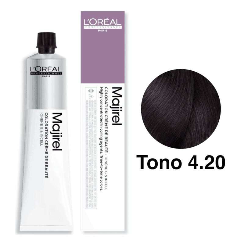 L'Oréal Professionnel Tintes Majirel Tono 4.20 Castaño Irisado Intenso 50mL