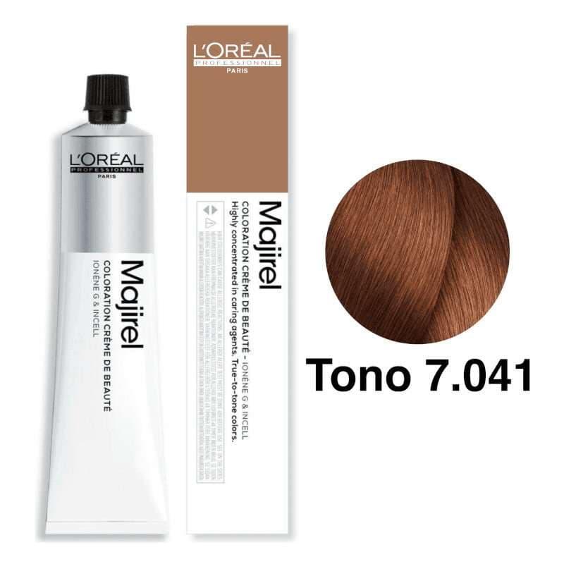 L'Oréal Professionnel Tintes Majirel Tono 7.041 Rubio Ceniza Cobrizo Natural 50mL
