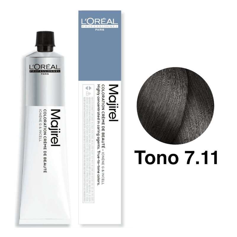 L'Oréal Professionnel Tinte Majirel Tono 7.11 Rubio Ceniza profundo 50mL