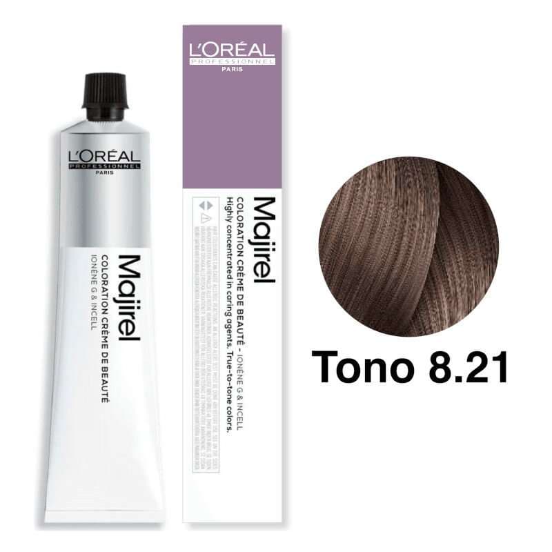 L'Oréal Professionnel Tinte Majirel Tono 8.21 Rubio Claro Irisado Ceniza 50mL