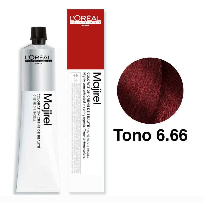 L'Oréal Professionnel Tinte Majirel Tono 6.66 Rubio Oscuro Rojo Profundo 50mL