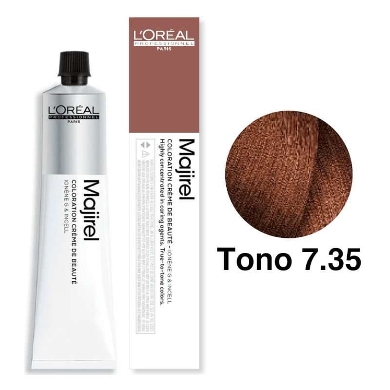 L'Oréal Professionnel Tinte Majirel Tono 7.35 Rubio Dorado Caoba 50mL