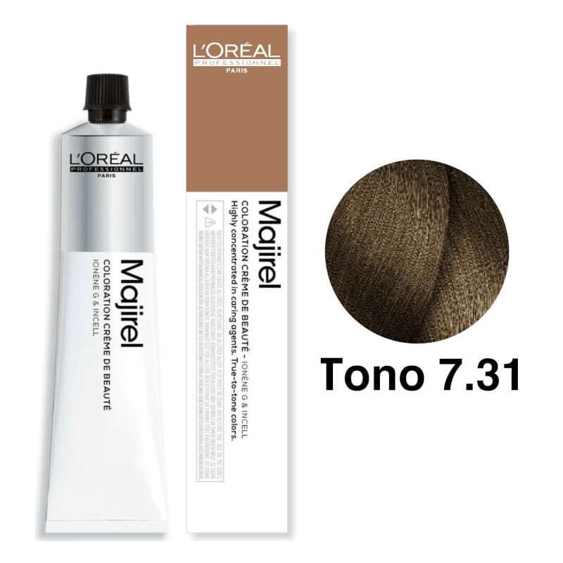L'Oréal Professionnel Tinte Majirel Tono 7.31 Rubio Dorado Ceniza 50mL