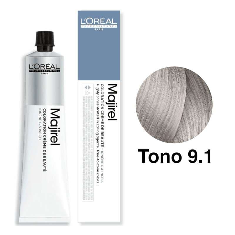 LOREAL Tinte Majirel Tono 9.1 Rubio Muy Claro Ceniza 50mL