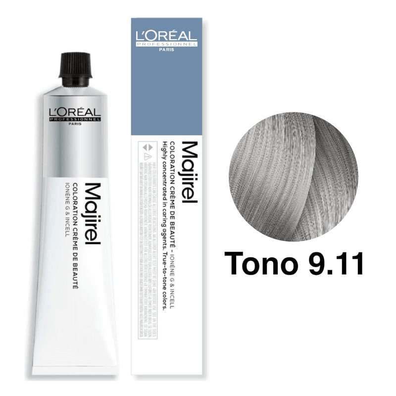 LOREAL Tinte Majirel Tono 9.11 Rubio Muy Claro Ceniza Profundo 50mL