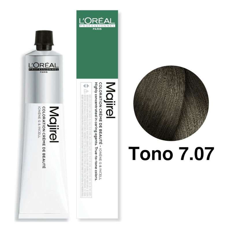 L'Oréal Professionnel Tinte Majirel Tono 7.07 Rubio Natural Frio 50mL