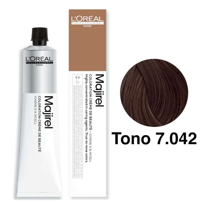 L'Oréal Professionnel Tintes Majirel Tono 7.042 Rubio Natural Cobrizo Irisado 50mL