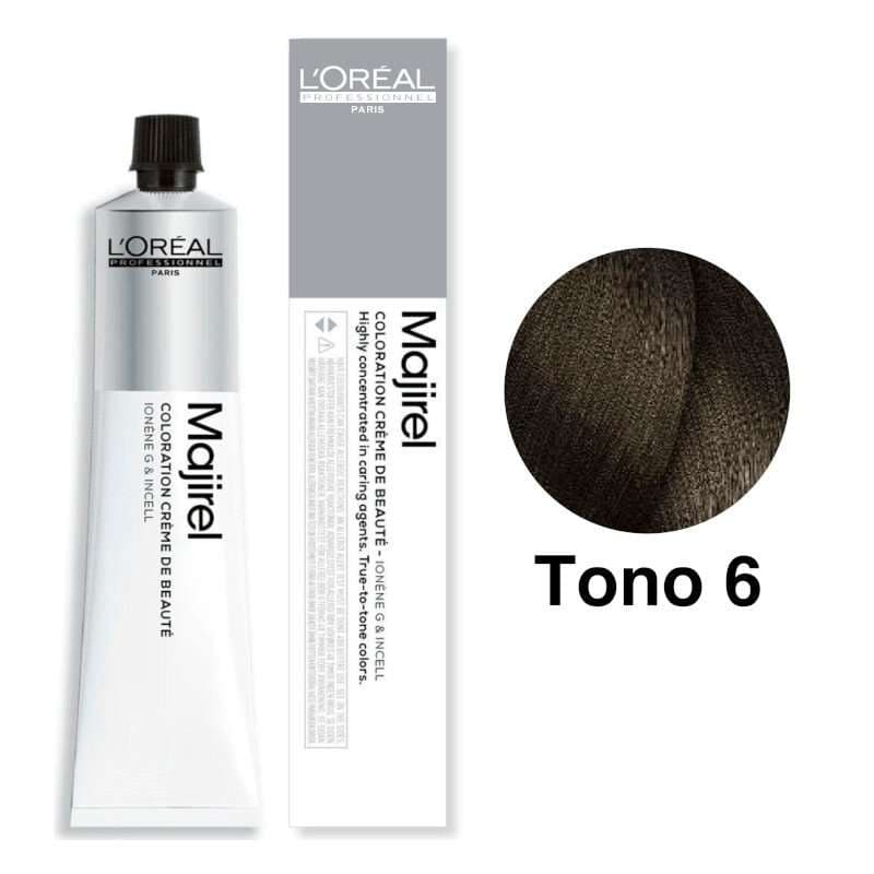 L'Oréal Professionnel Tinte Majirel Tono 6 Rubio Oscuro 50mL