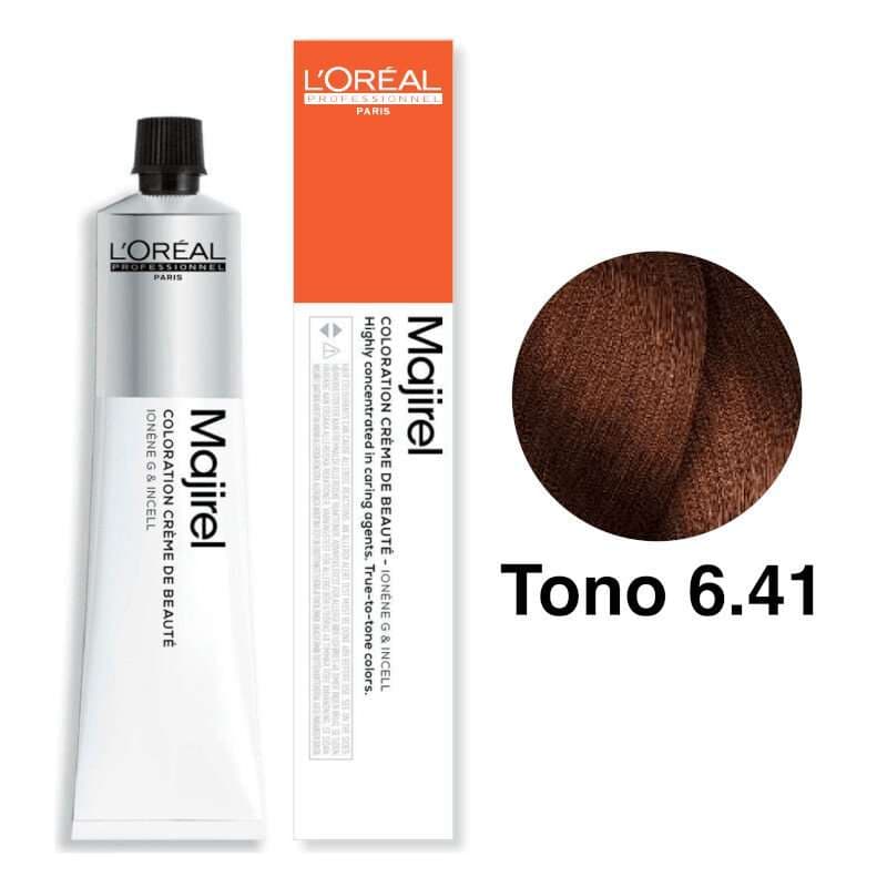 L'Oréal Professionnel Tinte Majirel Tono 6.41 Rubio Oscuro Cobrizo Ceniza 50mL