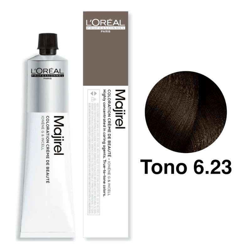 L'Oréal Professionnel Tinte Majirel Tono 6.23 Rubio Oscuro Irisado Dorado 50mL