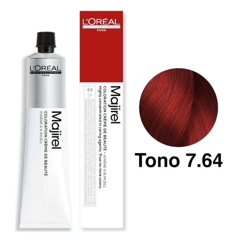 LOREAL Tinte Majirel Tono 7.64 Rubio Rojizo Cobrizo 50mL