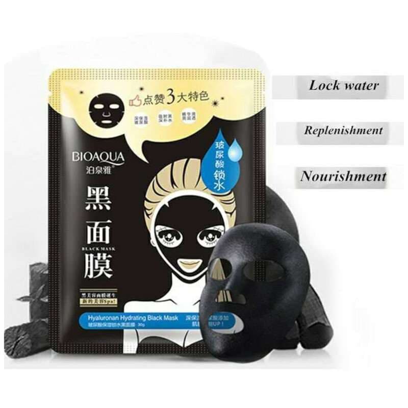 BIOAQUA Mascarilla De Velo Negro Acido Hialuronico