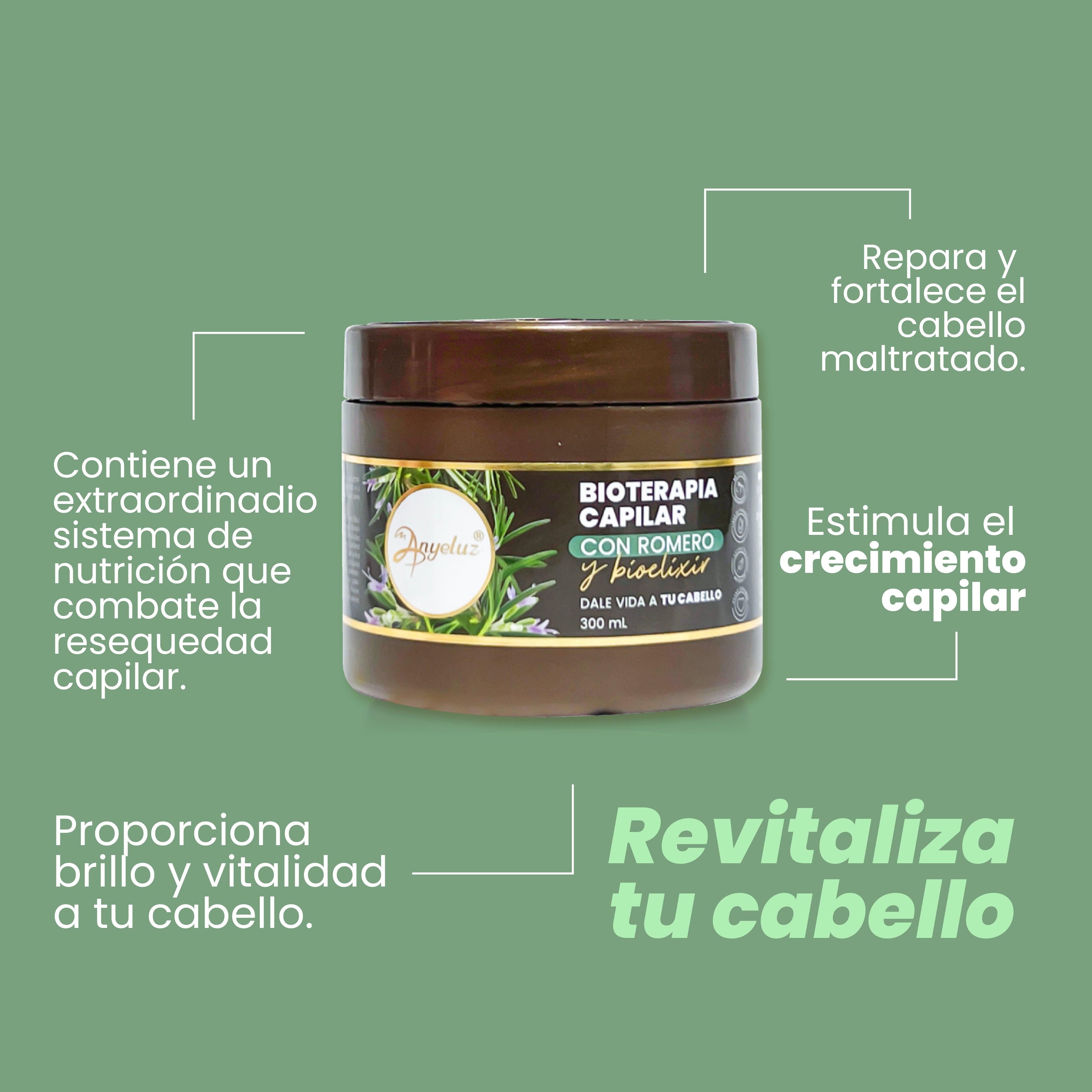 Anyeluz Bioterapia Capilar con Romero y Bioelixir 300ml