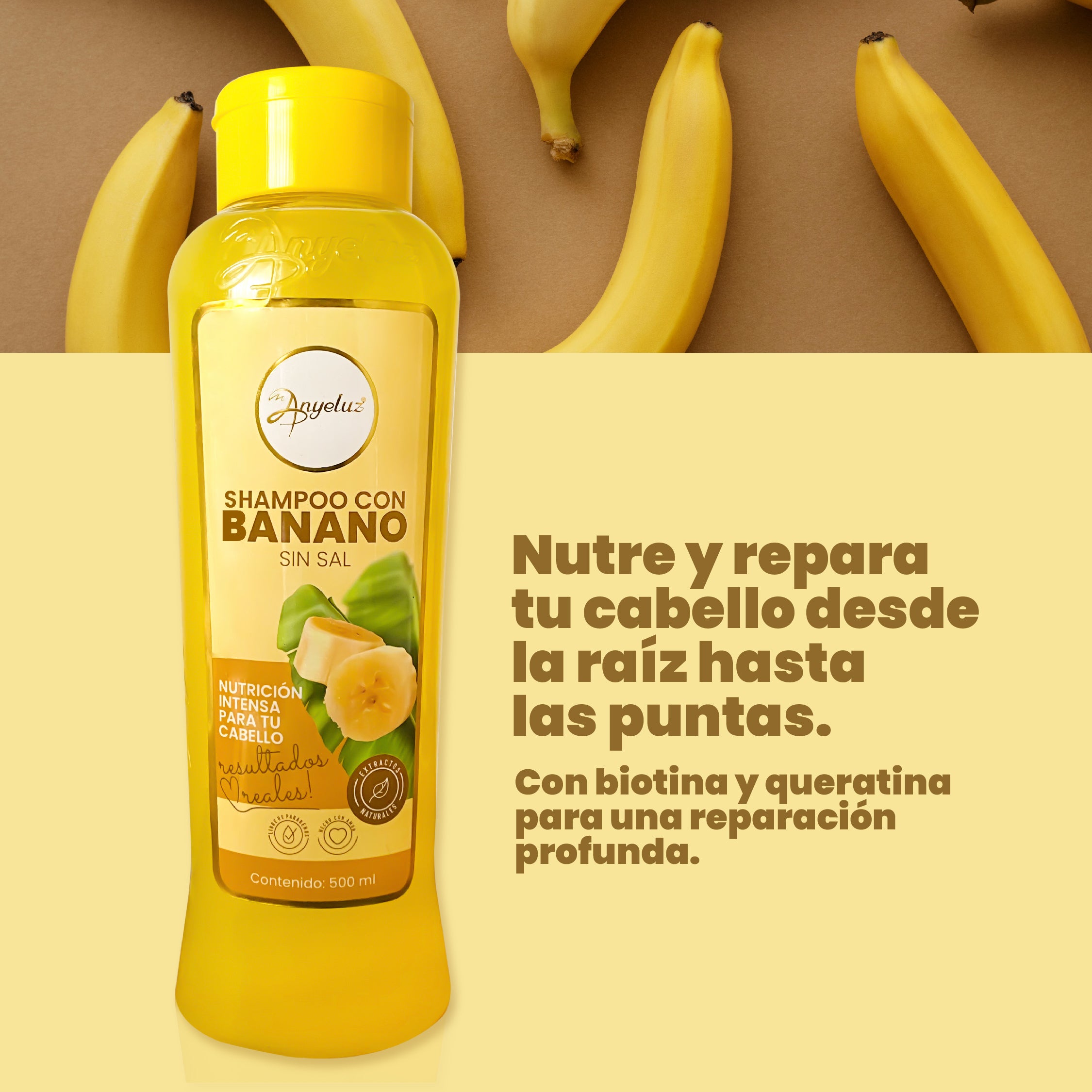 Anyeluz Shampoo con Banano Sin Sal 500ml