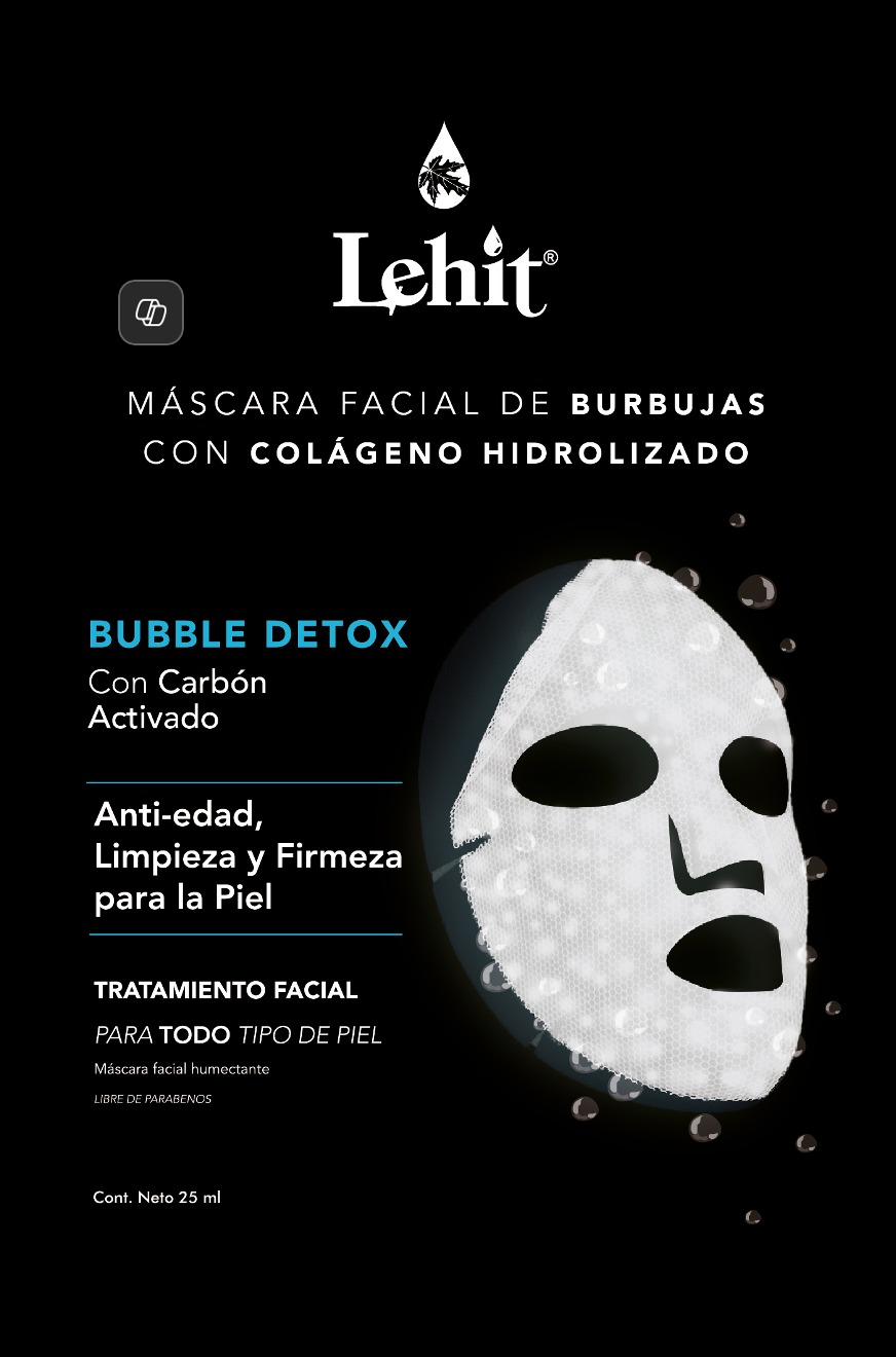 LEHIT Máscara Facial Burbujas con Colágeno y Carbón Activado disponible en Bogotá - LEHIT imagen 1