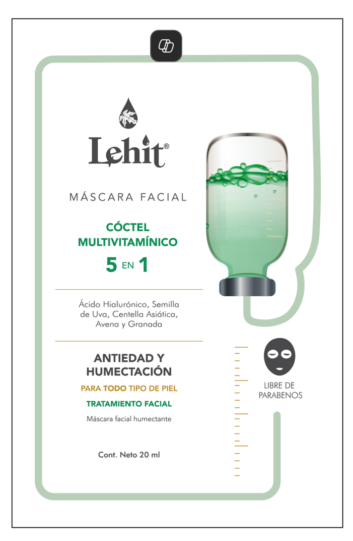 LEHIT Máscara Facial Cóctel Multivitamínico 5 en 1 disponible en Bogotá - LEHIT imagen 1