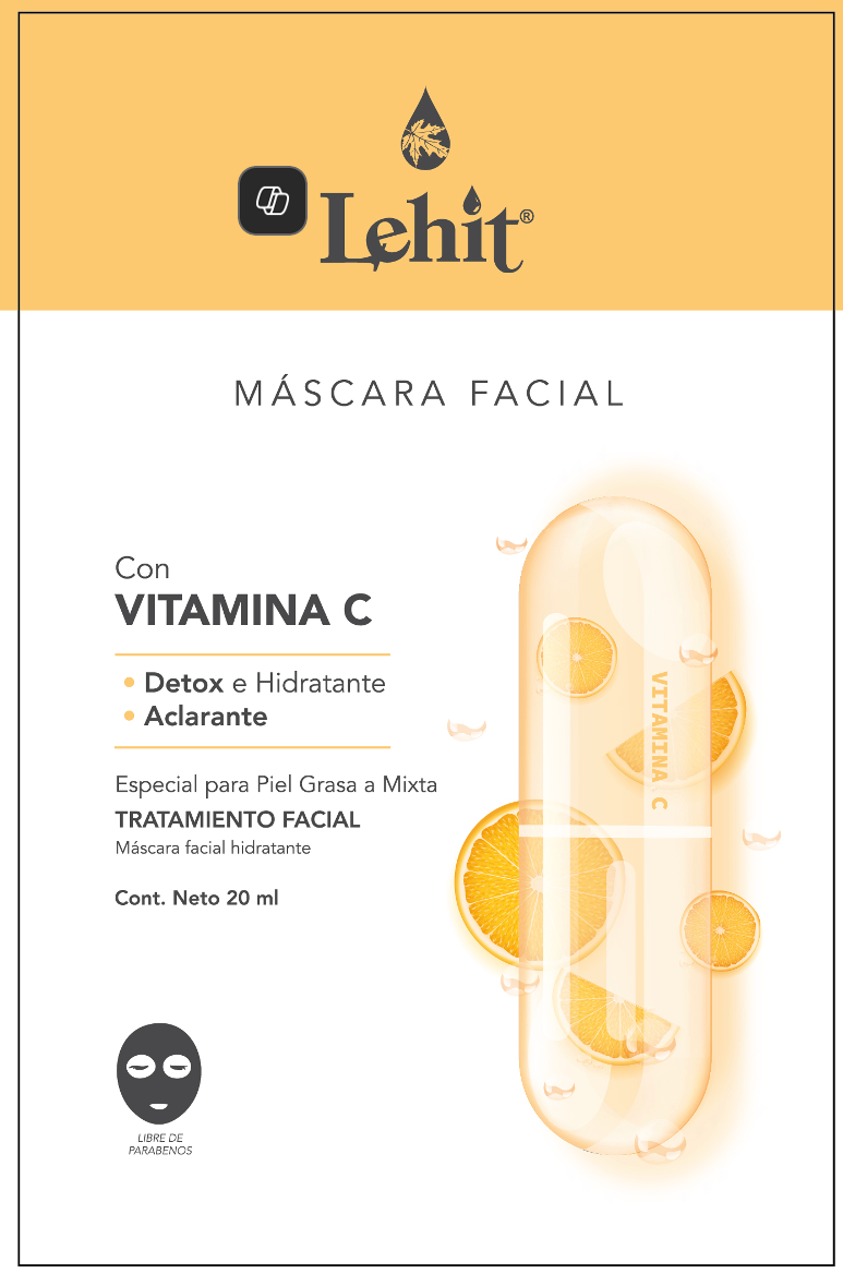 LEHIT Máscara Facial con Vitamina C - para Piel Grasa a Mixta disponible en Bogotá - LEHIT imagen 1