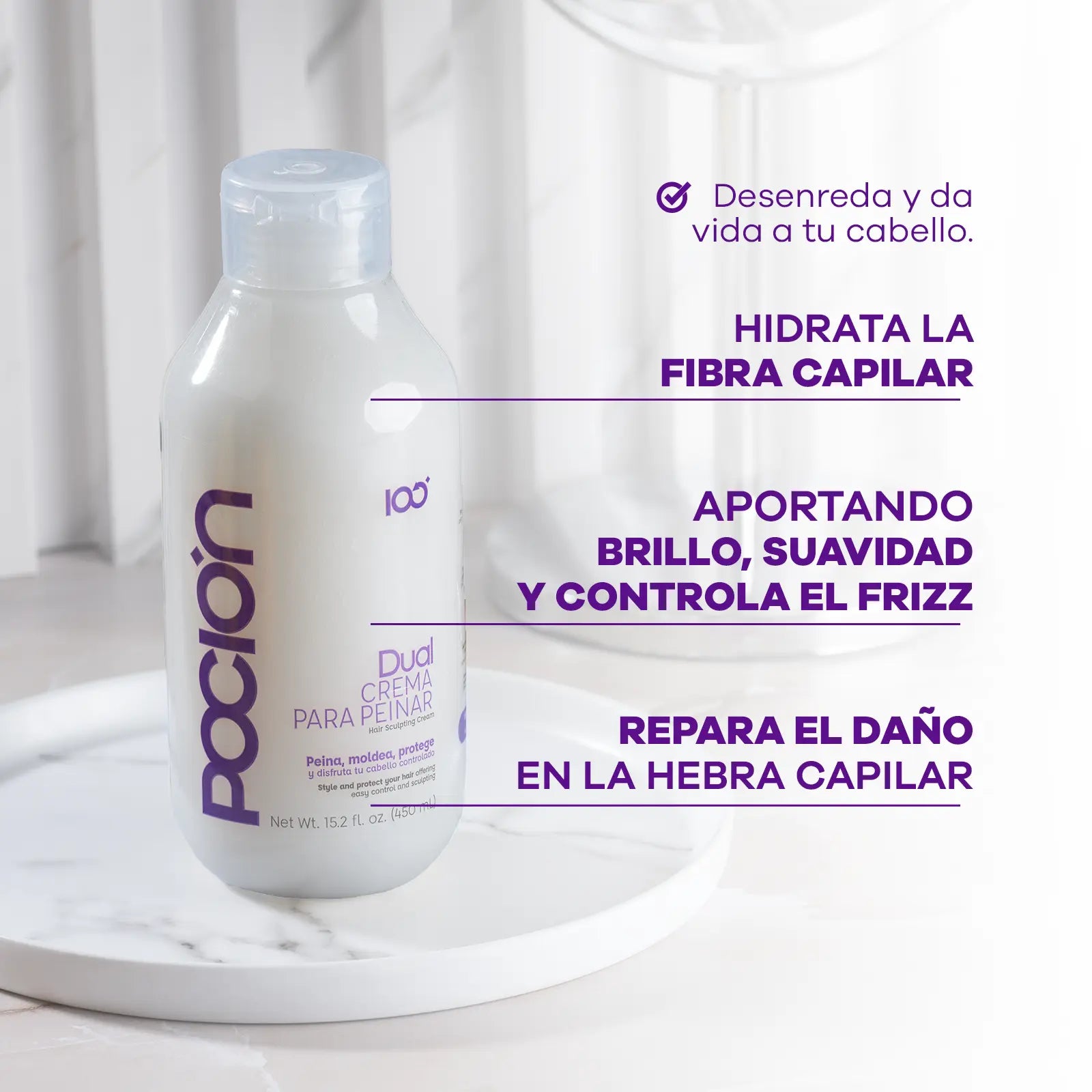 POCION Dual Crema para Peinar de Reparación 450ml