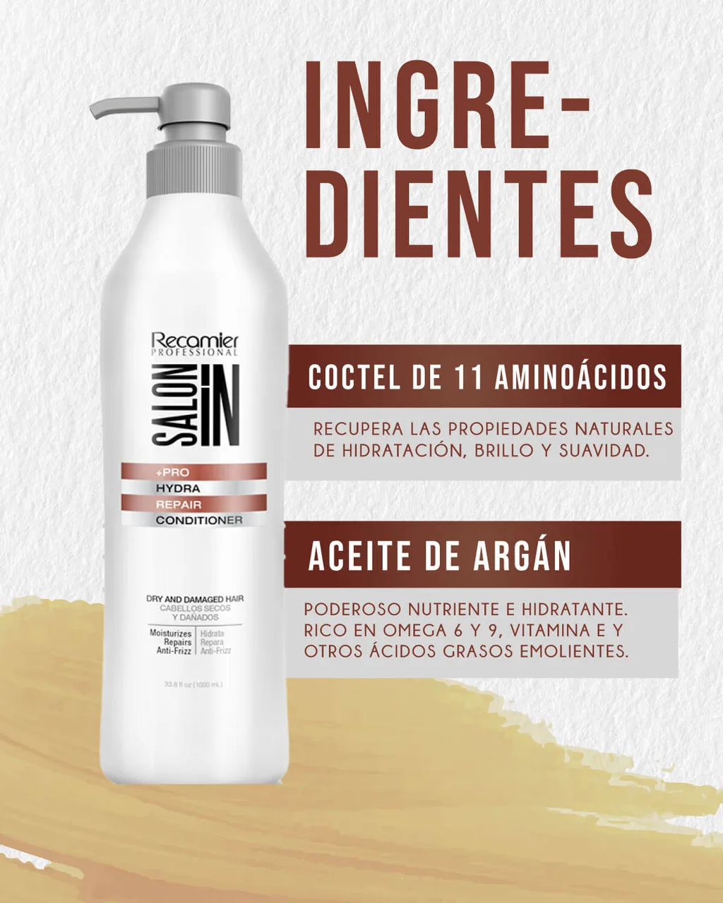 RECAMIER Salon In Acondicionador Hydra Repair 1000ml - imagen 2