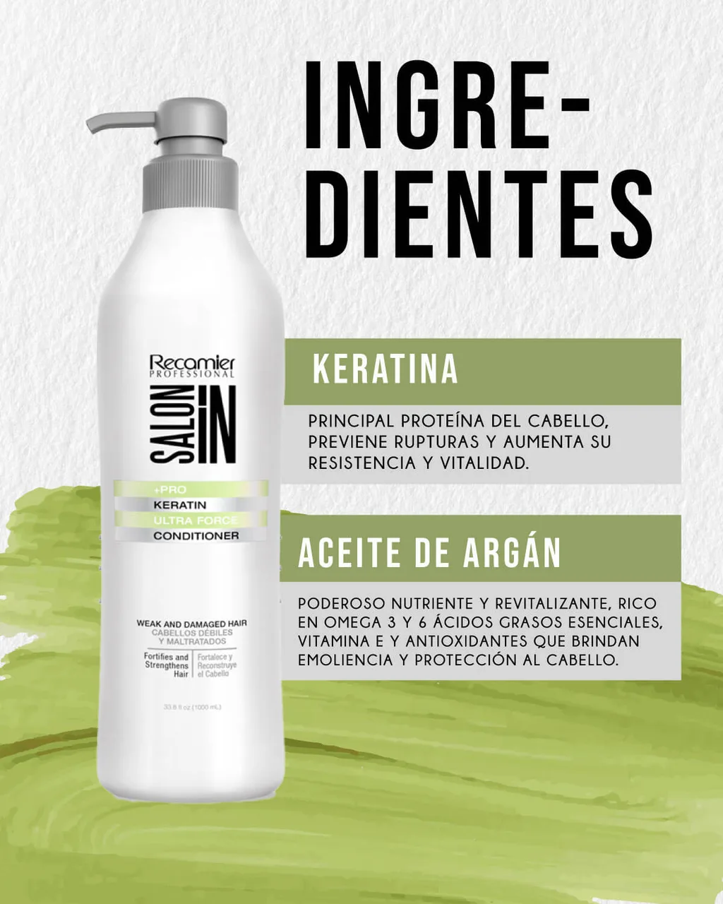 RECAMIER Salon In Acondicionador Keratin Ultra Force 1000ml