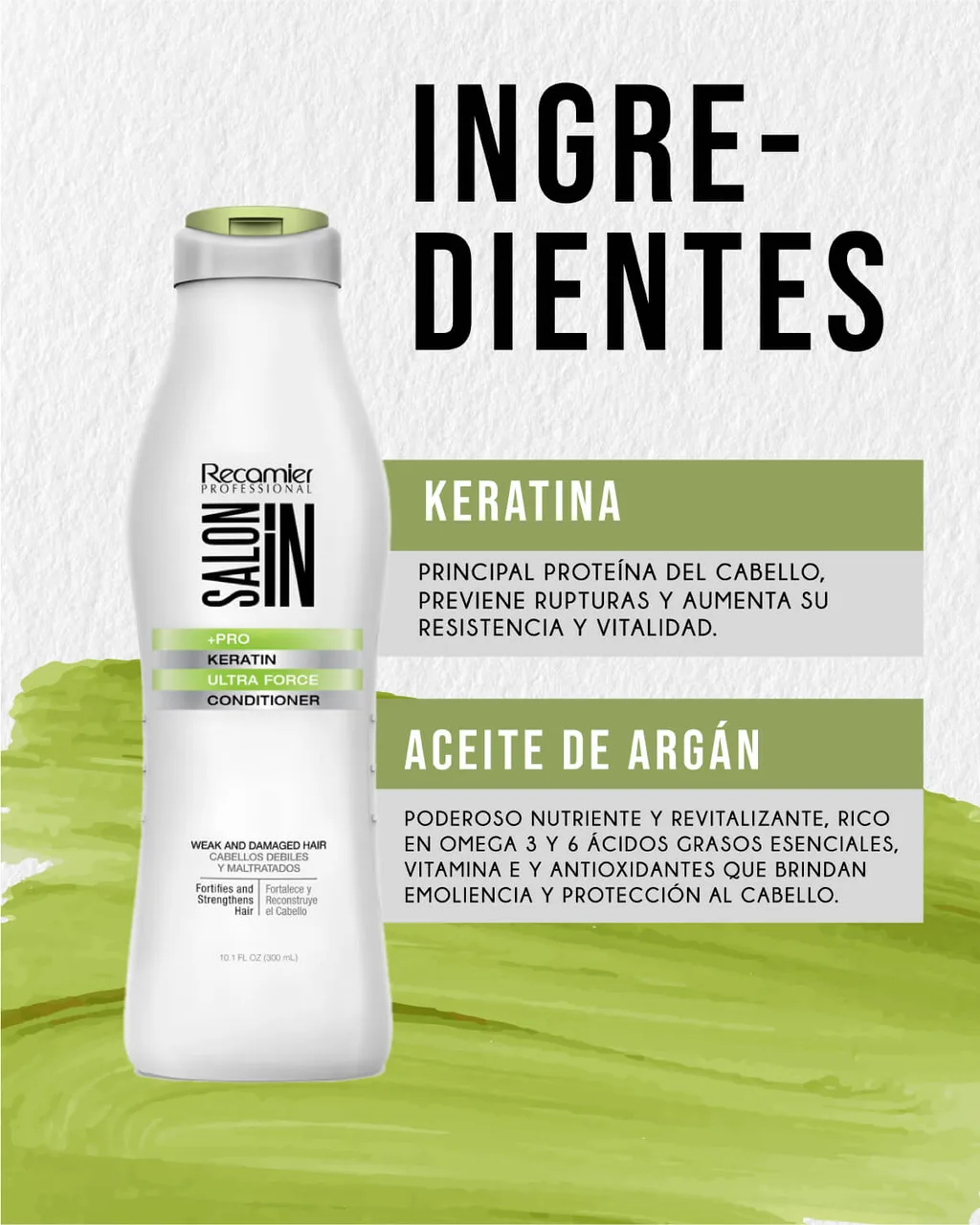 RECAMIER Salon In Acondicionador Keratin Ultra Force 300ml - imagen 2