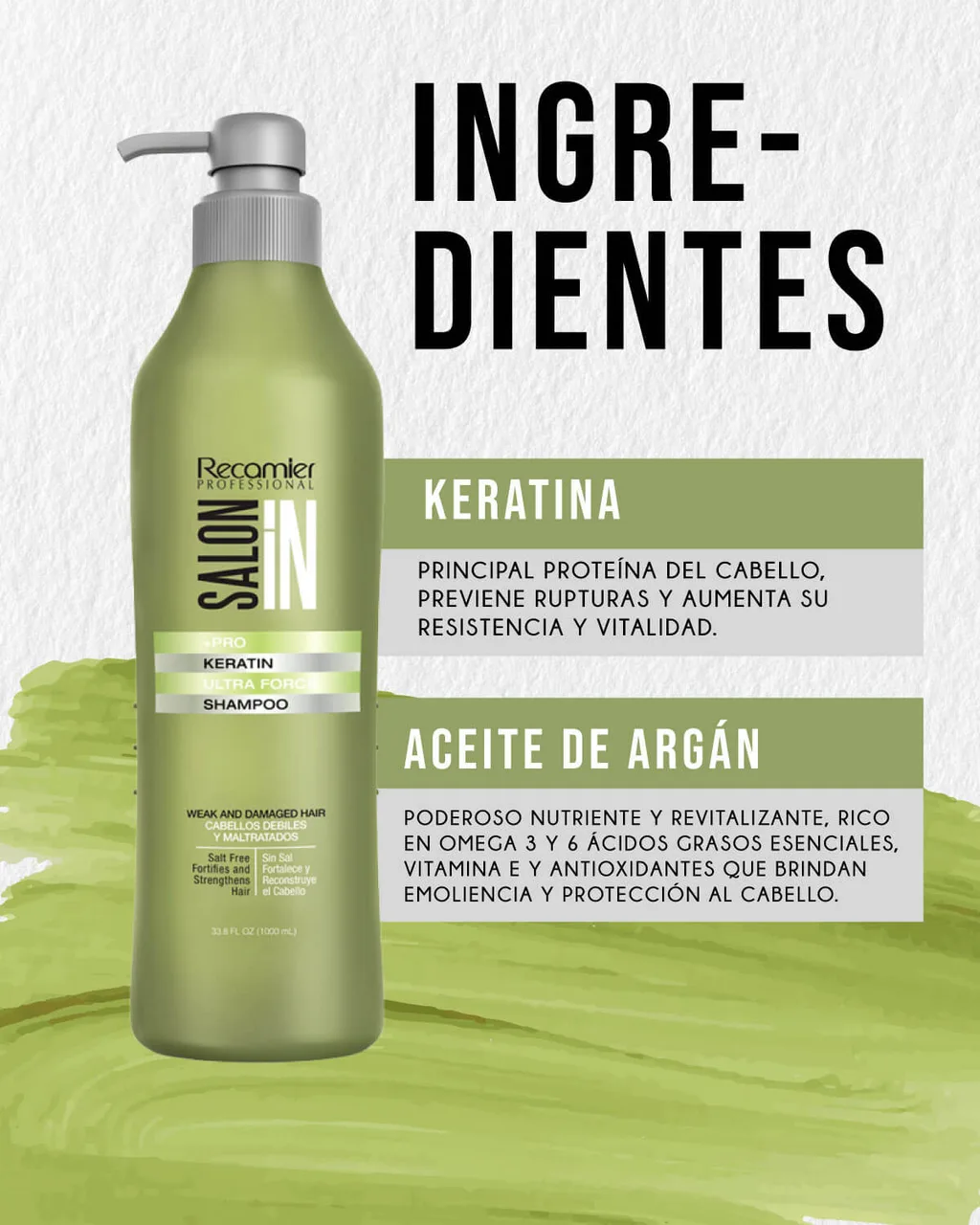 RECAMIER Salon In Shampoo Keratin Ultra Force 1000ml